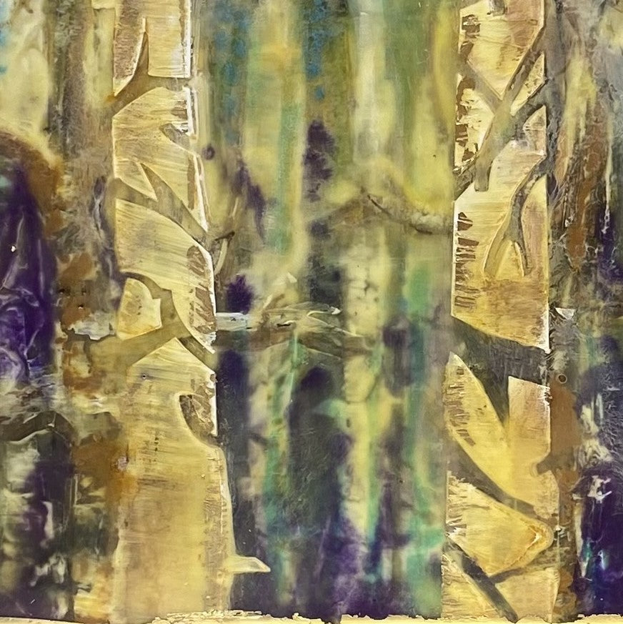 "Between the Trees 2" Encaustic Painting