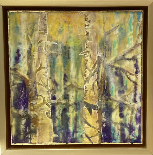 "Between the Trees 2" Encaustic Painting