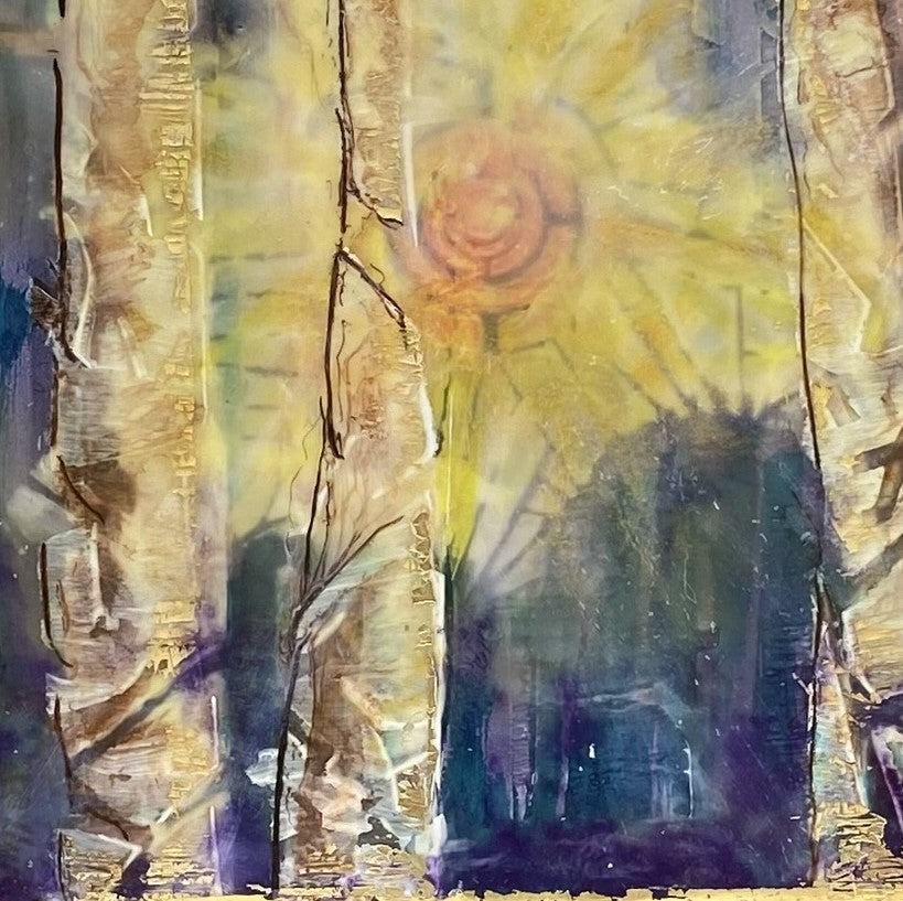 "Between the Trees 3" Encaustic Painting