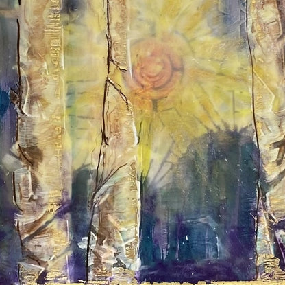 "Between the Trees 3" Encaustic Painting