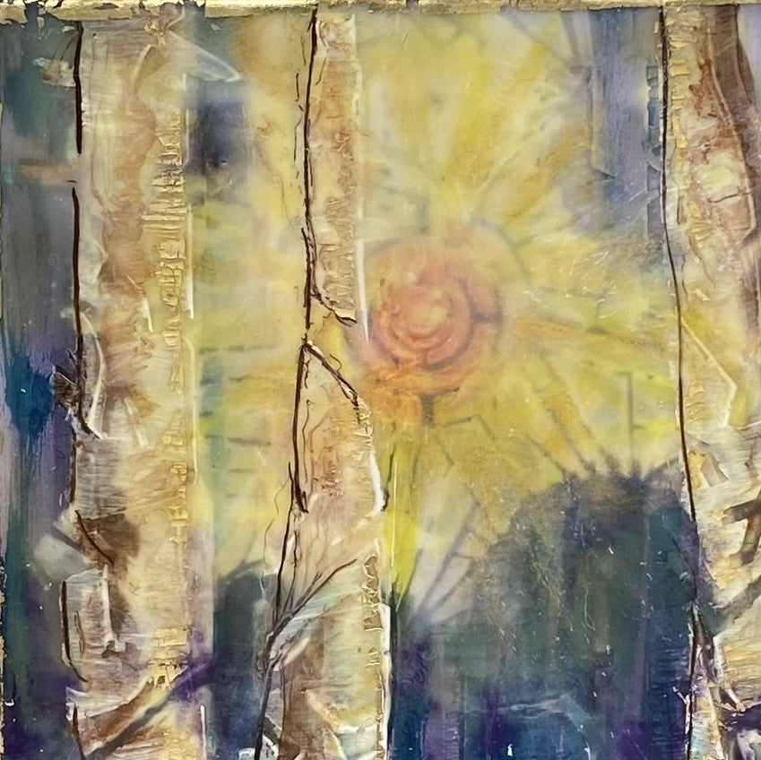 "Between the Trees 3" Encaustic Painting