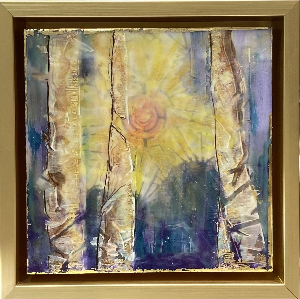 "Between the Trees 3" Encaustic Painting