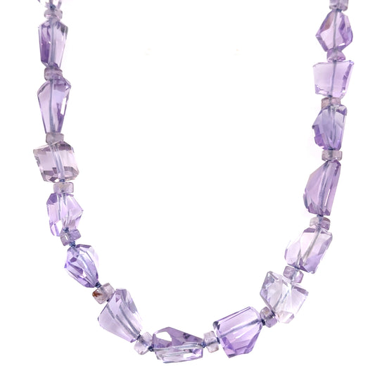 Amethyst Necklace with White Gold Self Clasp