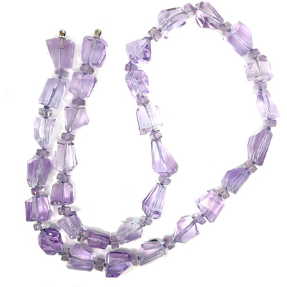 Amethyst Necklace with White Gold Self Clasp