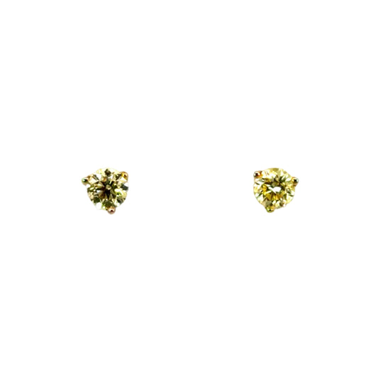 18k Yellow Gold 0.62ct Yellow Diamond Martini Head Studs