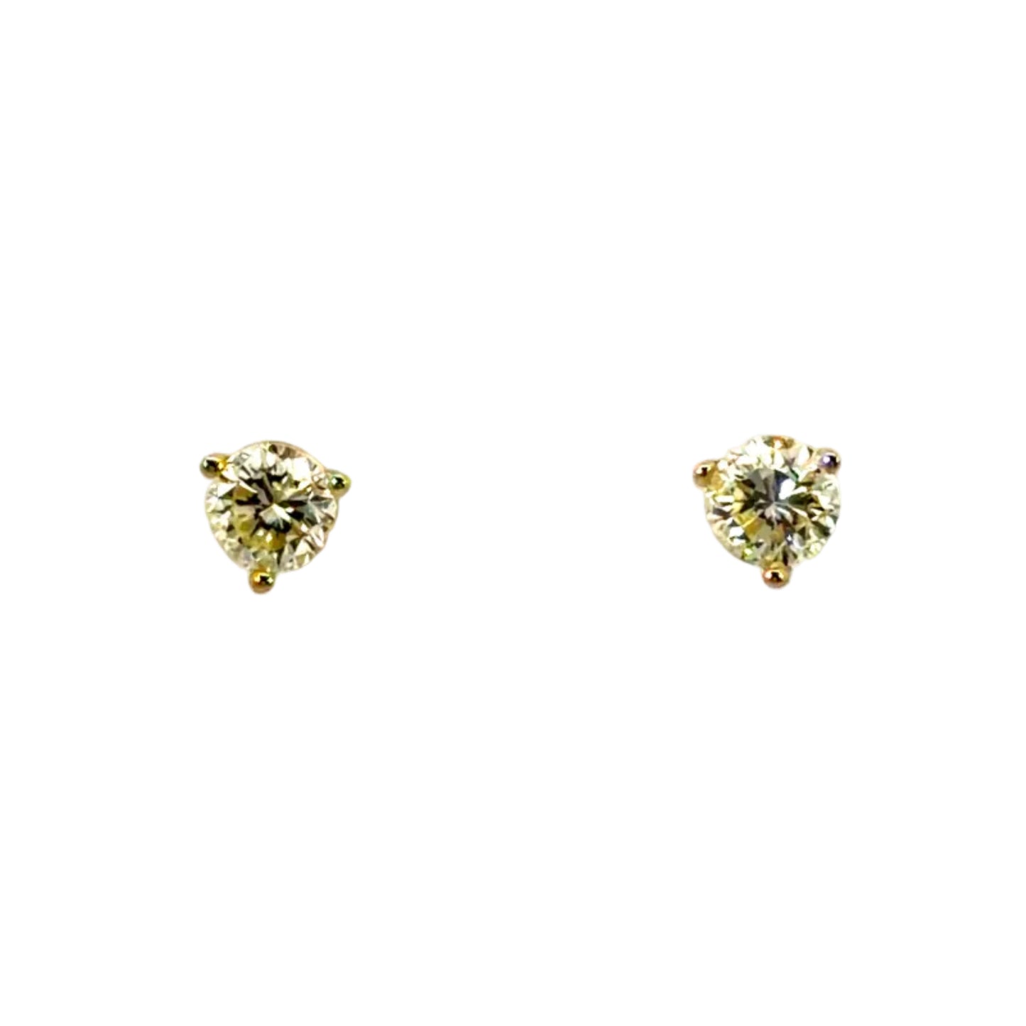 18k Yellow Gold 0.80ct Yellow Diamond Martini Head Studs