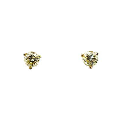 18k Yellow Gold 0.80ct Yellow Diamond Martini Head Studs