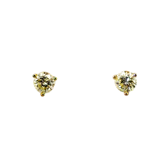 18k Yellow Gold 0.80ct Yellow Diamond Martini Head Studs