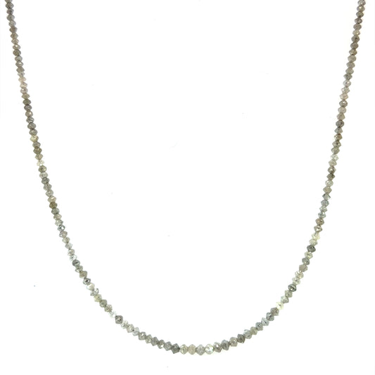 10.89ct Light Gray Diamond Necklace with a White Gold Clasp