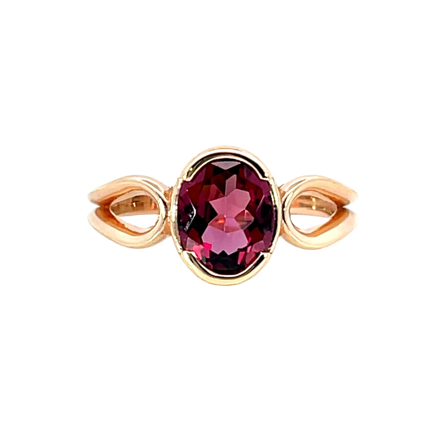 14k Rose Gold Rhodolite Garnet Ring