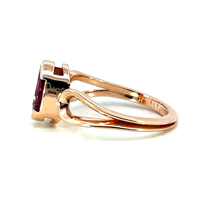 14k Rose Gold Rhodolite Garnet Ring