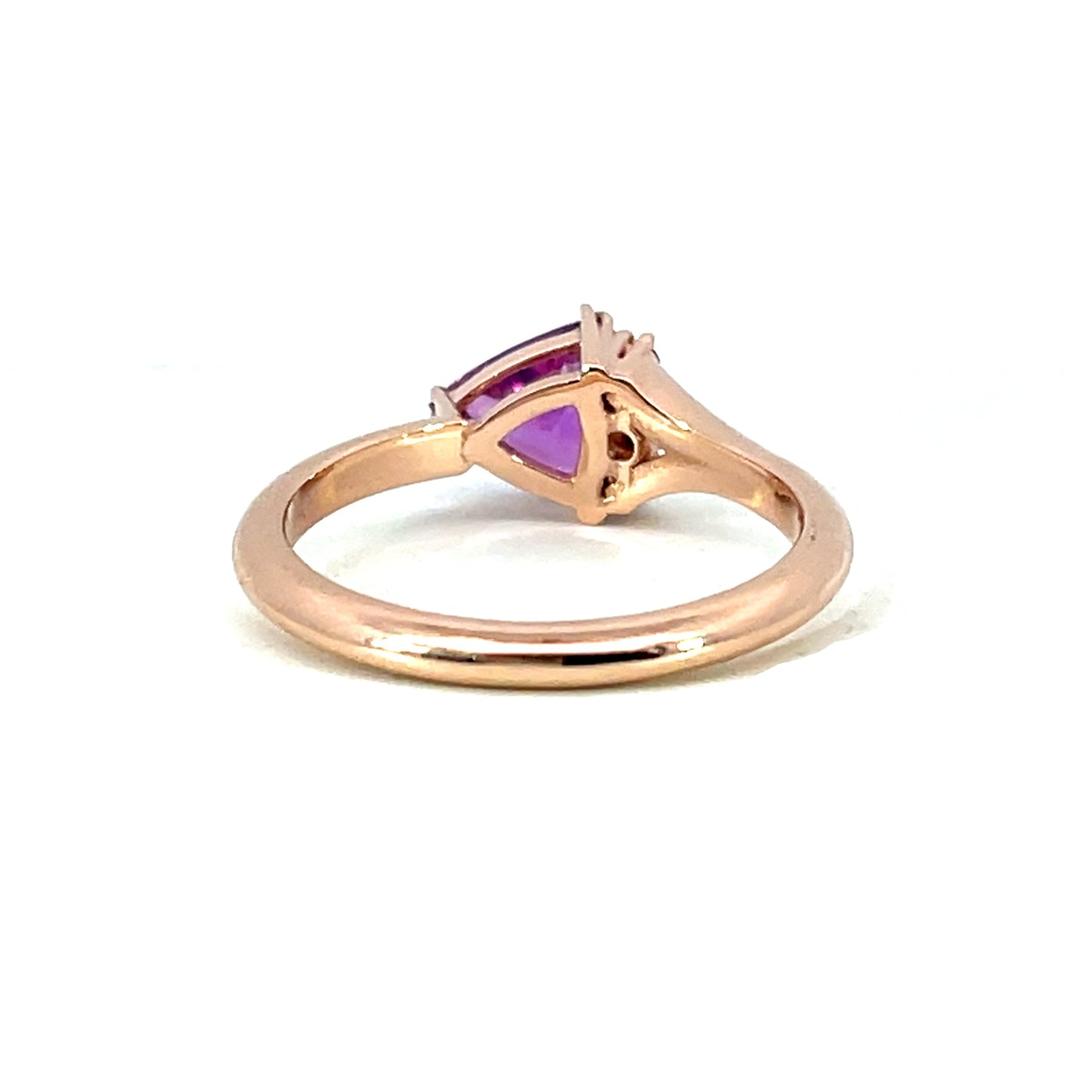 14k Rose Gold Trillion Sapphire Ring