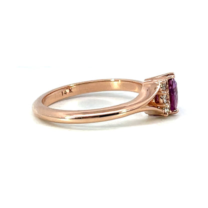 14k Rose Gold Trillion Sapphire Ring