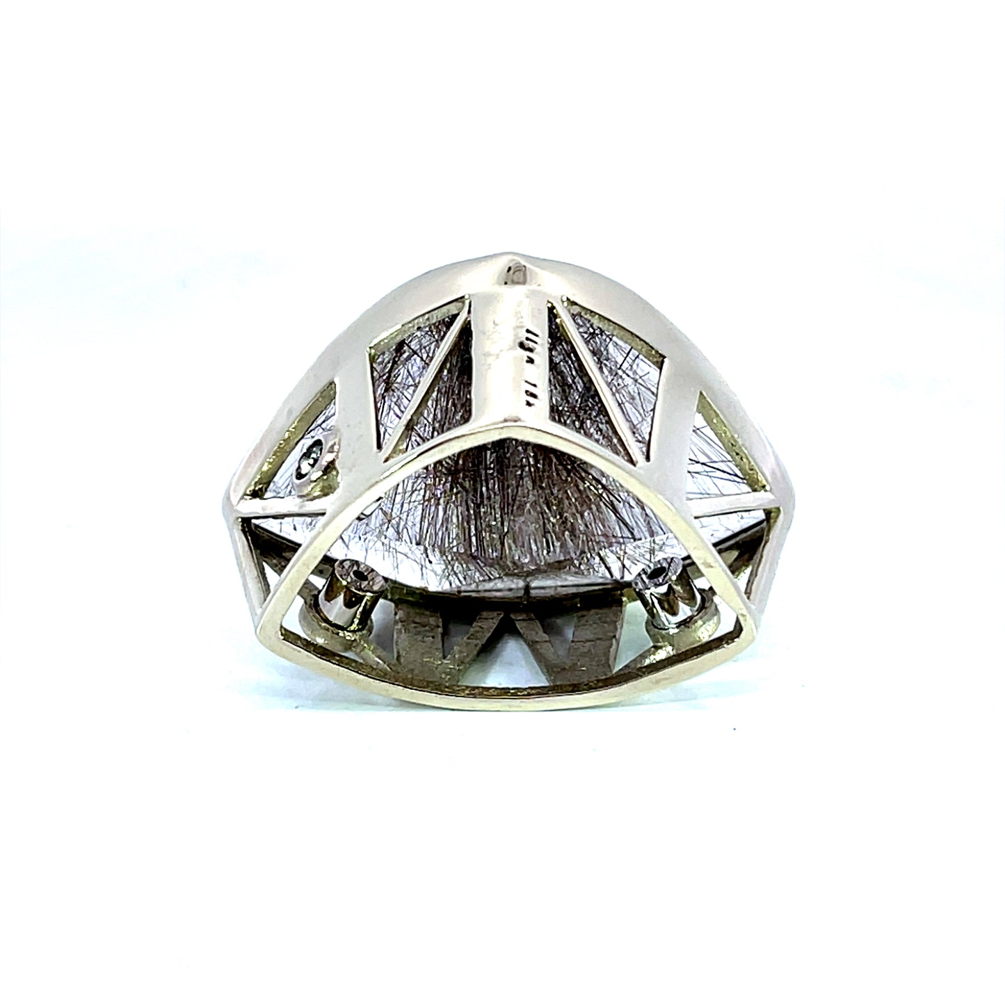 18k White Gold Clasp with Silver Rutilated Quartz