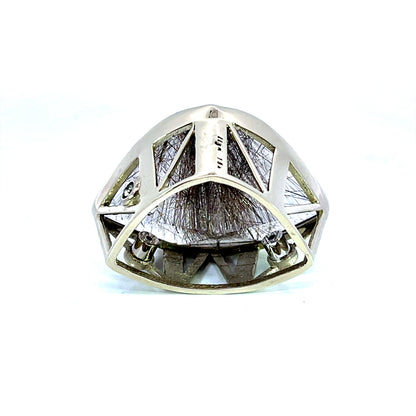 18k White Gold Clasp with Silver Rutilated Quartz