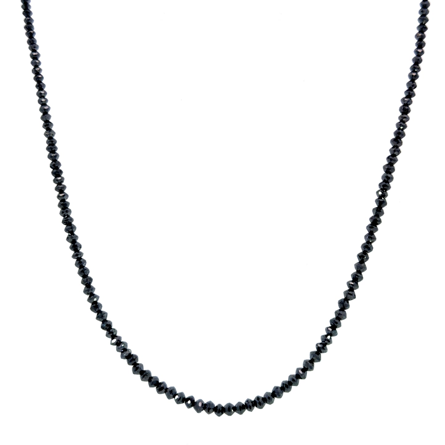 15.26ct Black Diamond Necklace with Yellow Gold Clasp