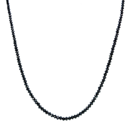 15.26ct Black Diamond Necklace with Yellow Gold Clasp