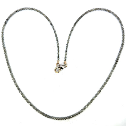 15.55ct Gray Diamond Necklace with a White Gold Clasp