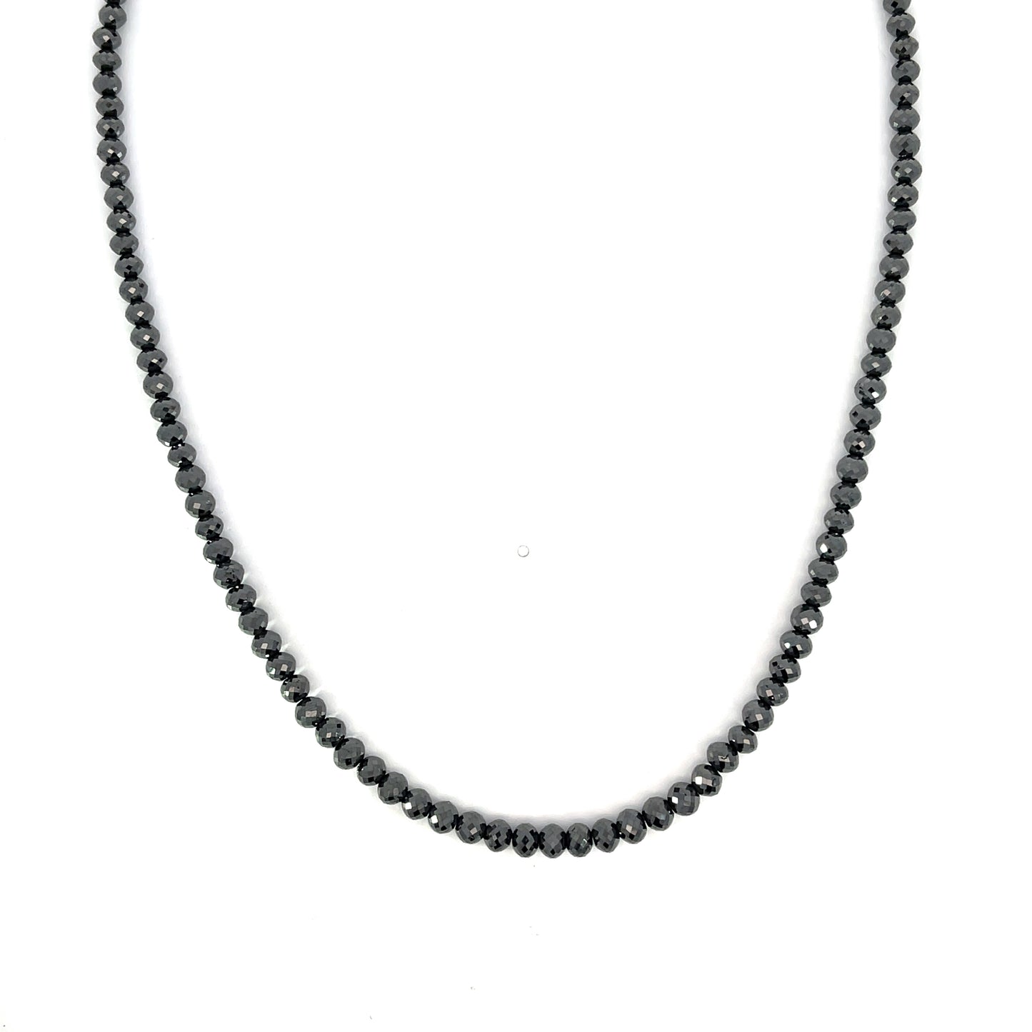 16.5 in Black Diamond Strand with 14k White Gold Clasp