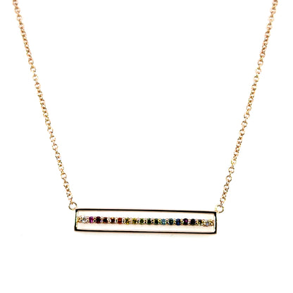 18k Rose Gold "Equality" Bar Necklace