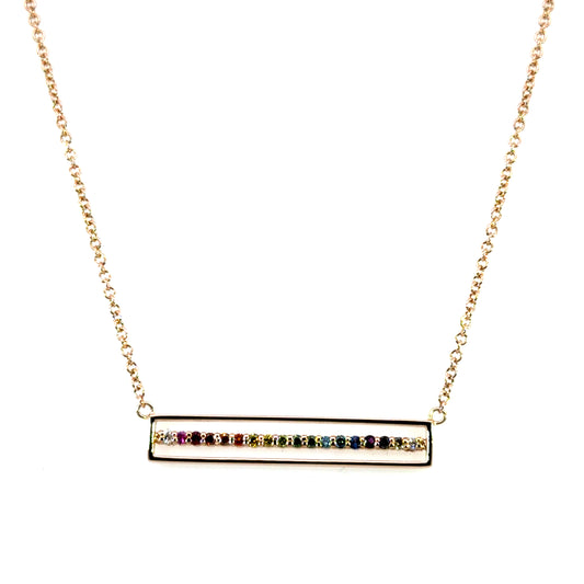 18k Rose Gold "Equality" Bar Necklace
