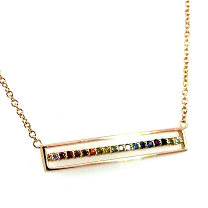 18k Rose Gold "Equality" Bar Necklace