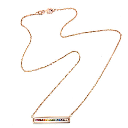 18k Rose Gold "Equality" Bar Necklace