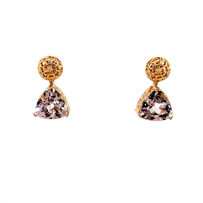 18k Rose Gold Trillion Morganite Earring Jackets