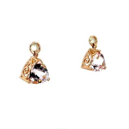 18k Rose Gold Trillion Morganite Earring Jackets