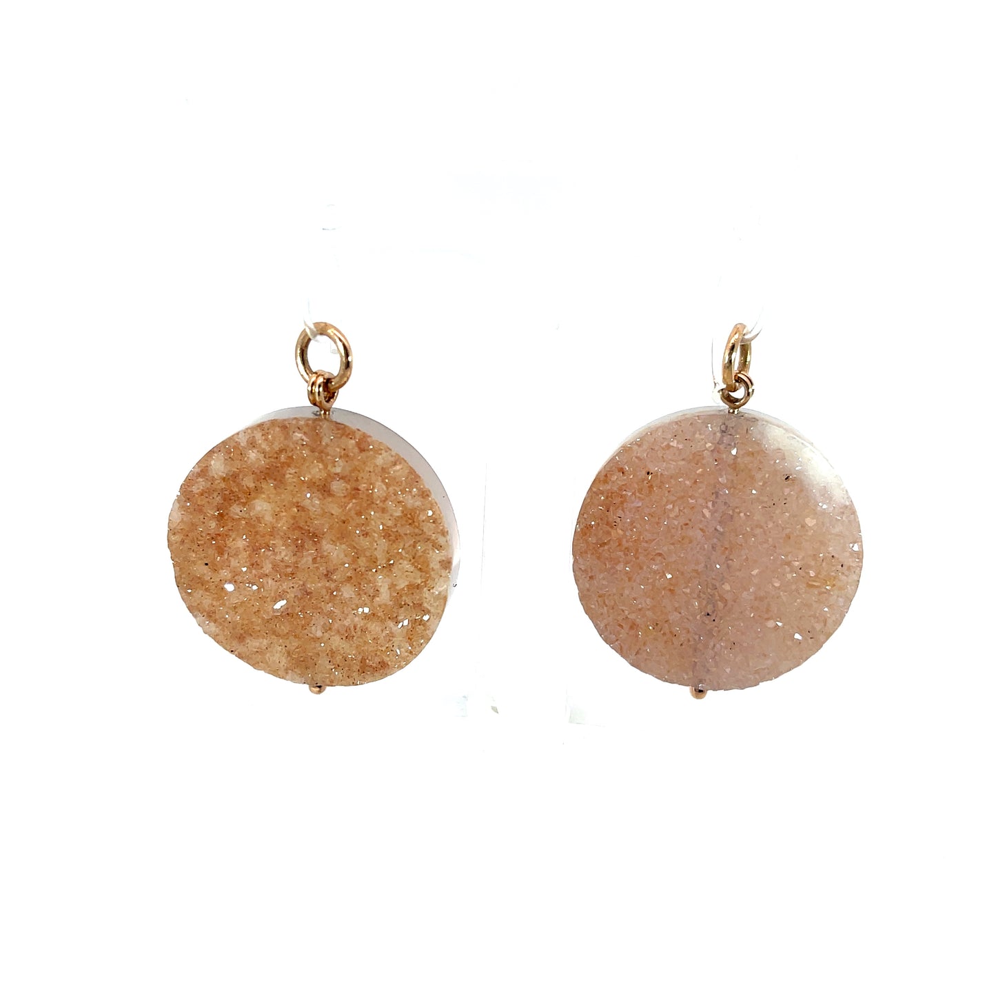 Pink Druzy Earring Jackets with 18k Rose Gold