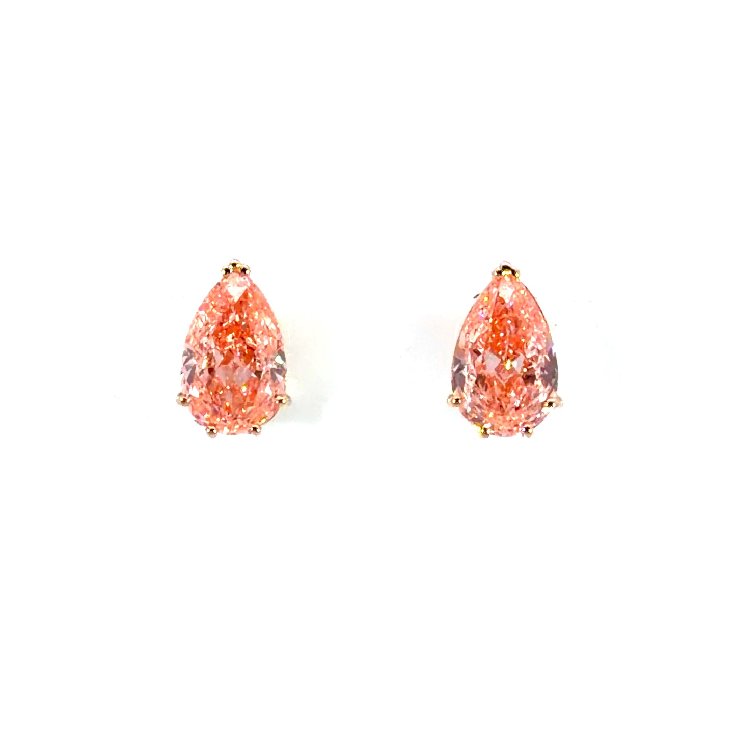 18k Rose Gold Lab Pink Diamond Studs