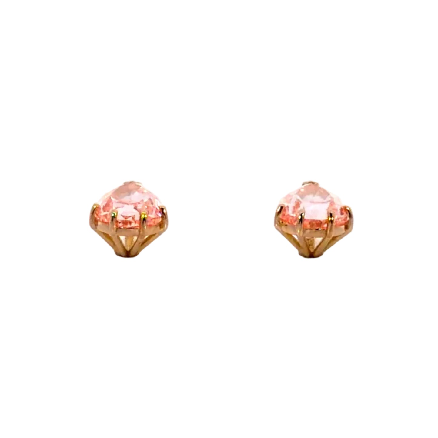18k Rose Gold Lab Pink Diamond Studs