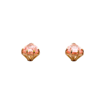 18k Rose Gold Lab Pink Diamond Studs