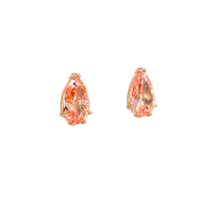 18k Rose Gold Lab Pink Diamond Studs