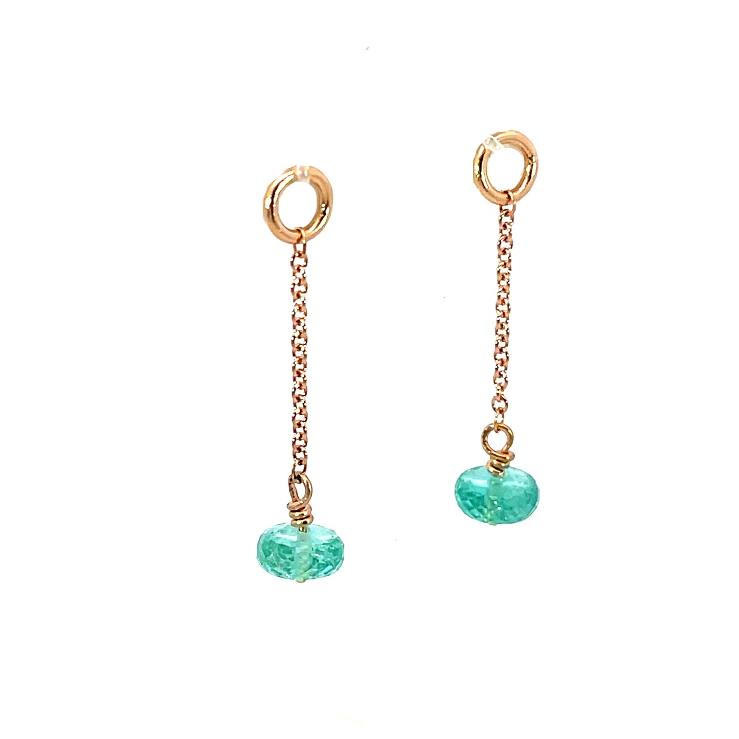 18k Rose Gold Afghan Tourmaline Dangle Earring Jackets