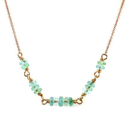 18k Rose Gold and Afghan Tourmaline Bead Necklace