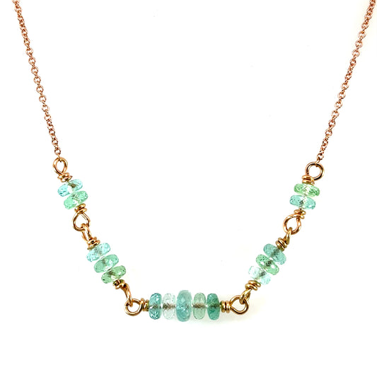 18k Rose Gold and Afghan Tourmaline Bead Necklace