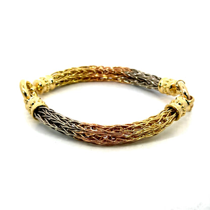 18k Tri-color Gold Roman Chain Bracelet