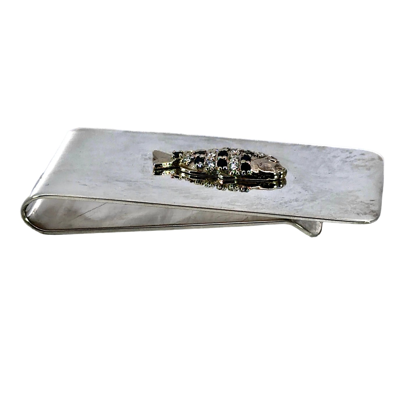 Sterling Silver and 18k White Gold Fish Money Clip