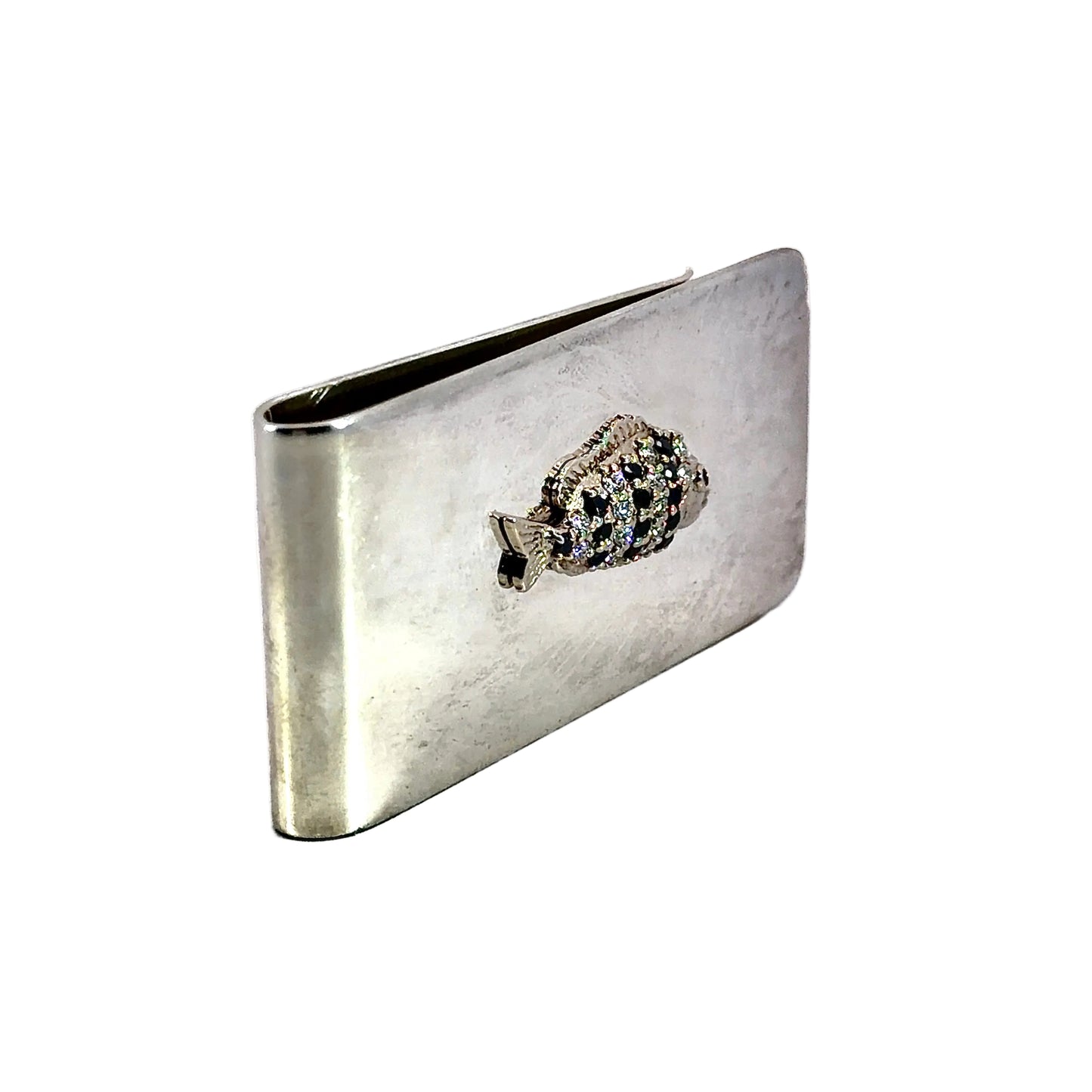 Sterling Silver and 18k White Gold Fish Money Clip