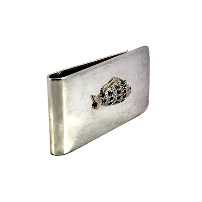 Sterling Silver and 18k White Gold Fish Money Clip