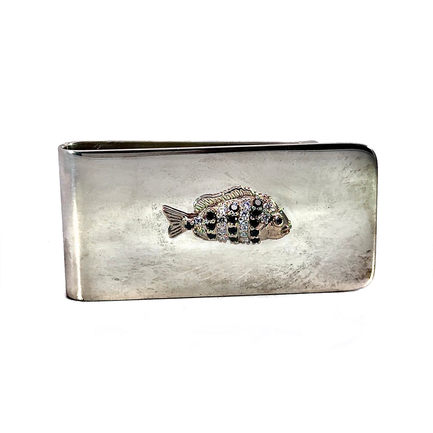 Sterling Silver and 18k White Gold Fish Money Clip