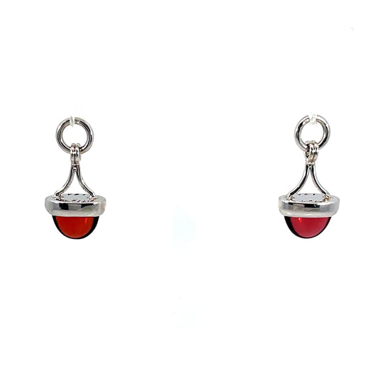 18k White Gold Garnet Arch-Style Earring Jackets