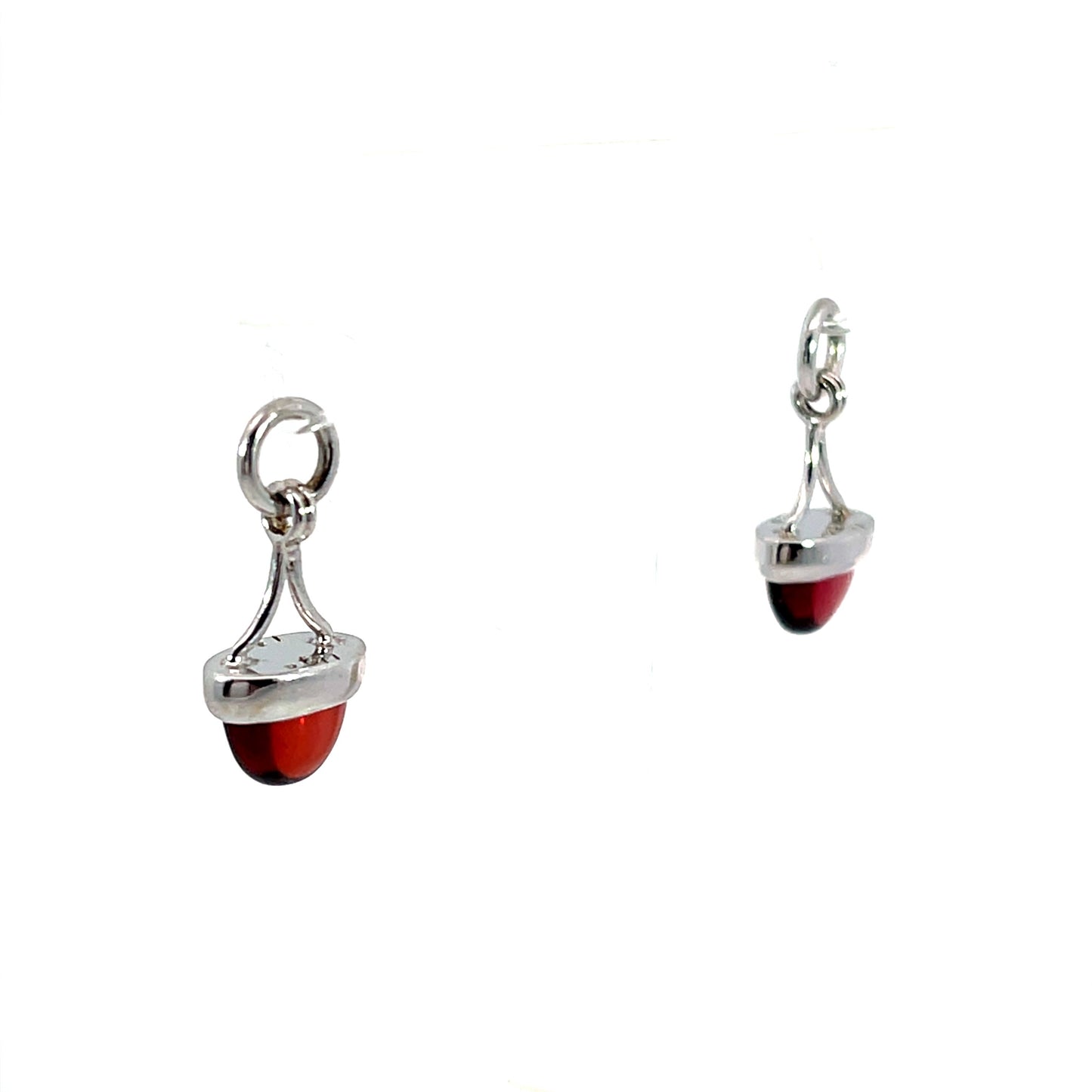 18k White Gold Garnet Arch-Style Earring Jackets