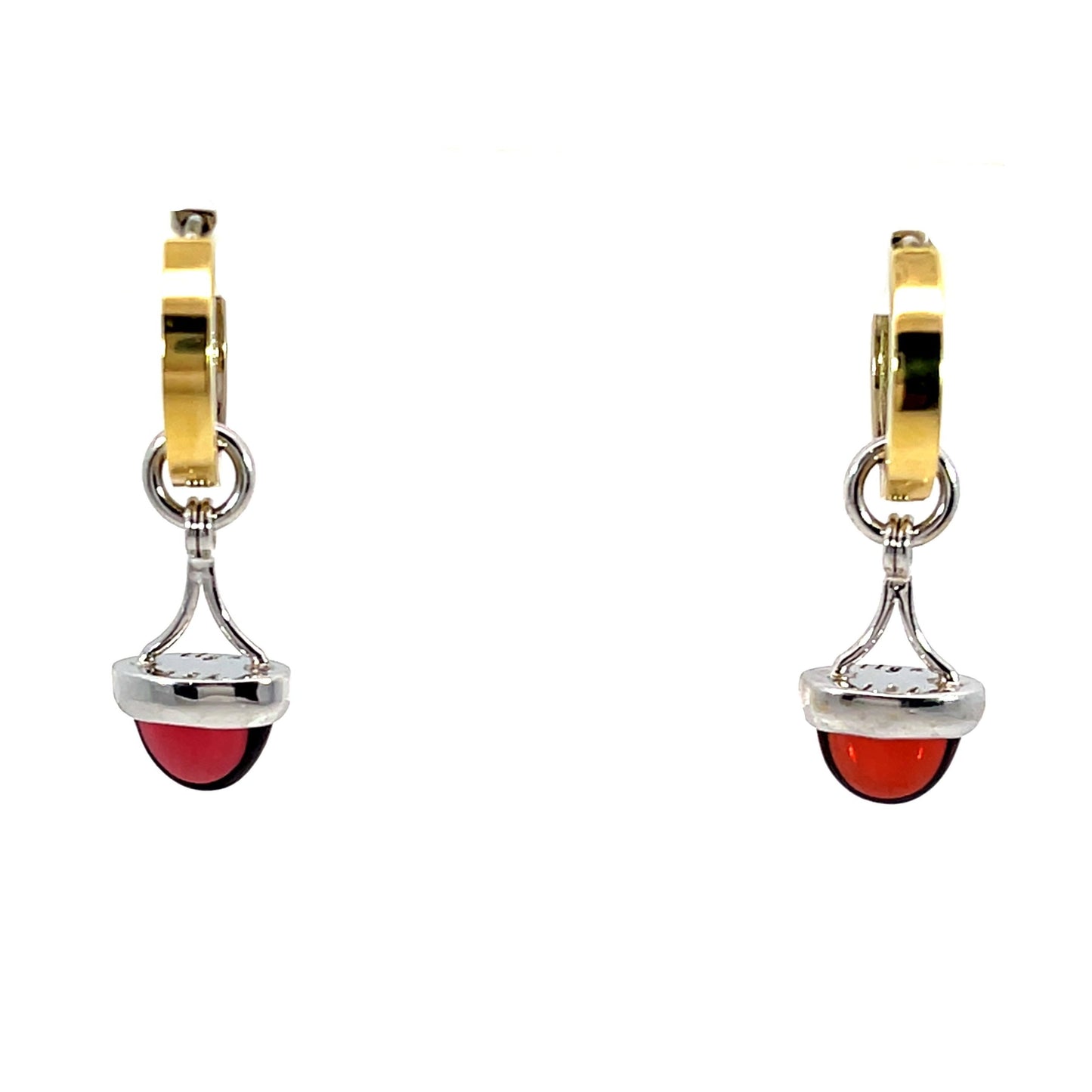 18k White Gold Garnet Arch-Style Earring Jackets