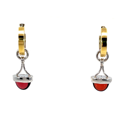 18k White Gold Garnet Arch-Style Earring Jackets