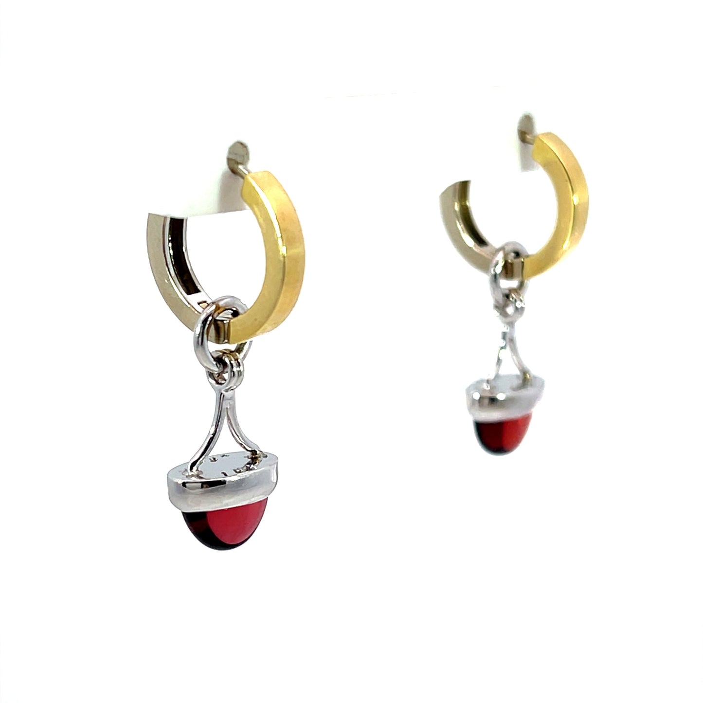 18k White Gold Garnet Arch-Style Earring Jackets