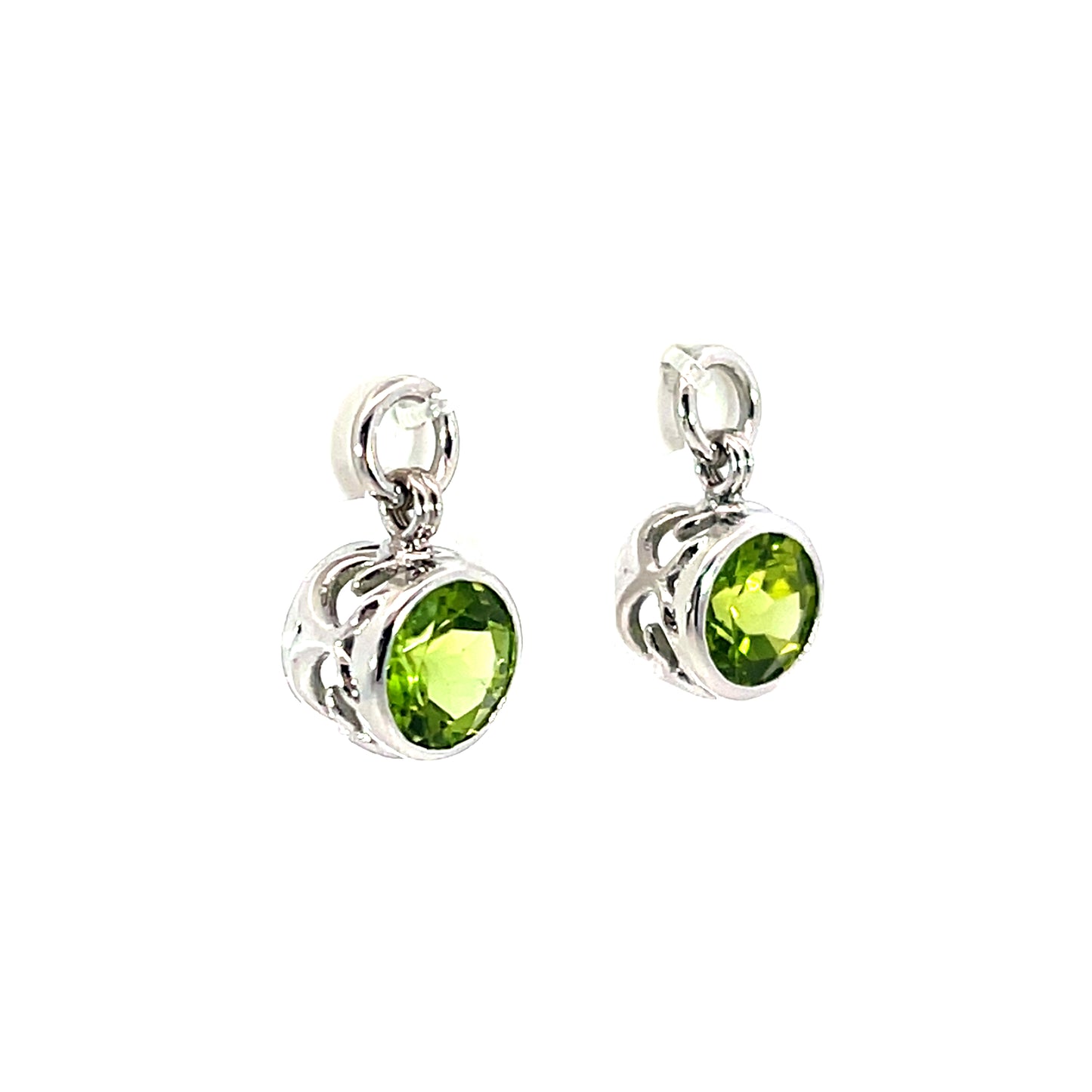 18k White Gold Peridot Earring Jackets