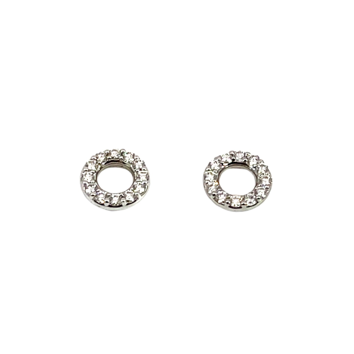 18k White Gold Sparkle Circles