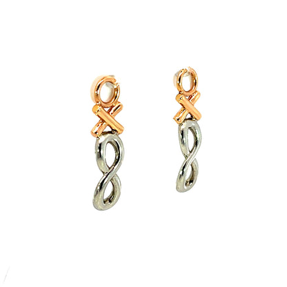 18k White Gold and Rose Gold Infinity Earring Jackets